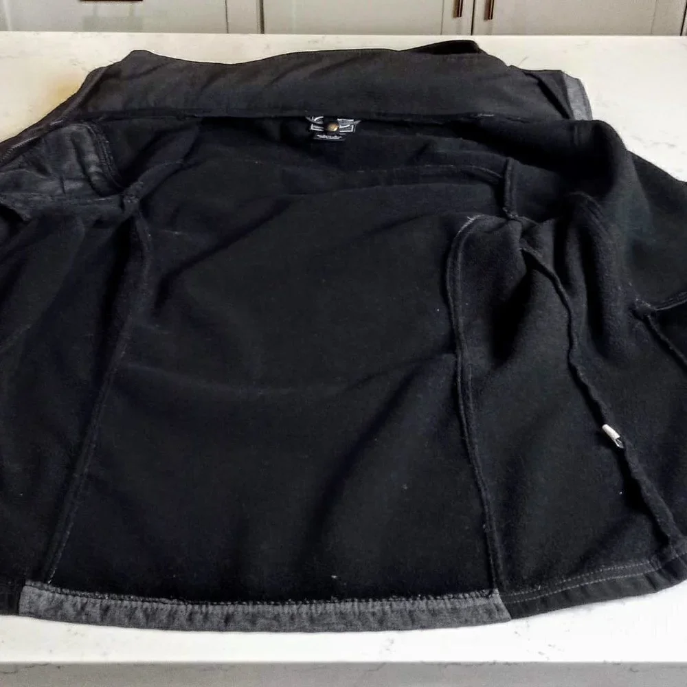 CB Grey Black Fleece Lined Zip Front Hooded Jacket